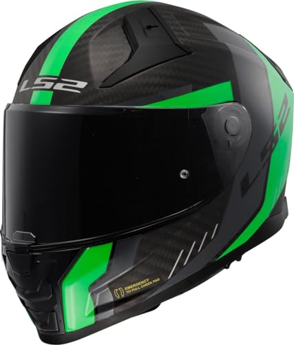 LS2, Casco Moto Integrale VECTOR II CARBON GRID Matt Fluo Green, XXL