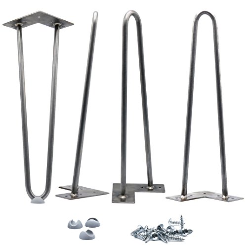 Buy 16" Hairpin Legs 1/2" [RAW STEEL] Leg Protectors(4) + Screws(20