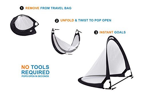 image for Collapsible Soccer Goal Set of 2 with Travel Bag - Ultra Portable 4 Fo