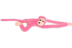 CATIEBYE Plush Hanging Monkey Curtain Tieback Pink Soft Stuffed Animal Holder for Home Decor Material Easy