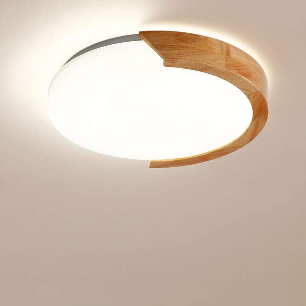 HviLit Creative Wood Round LED Ceiling Light Fitting Surface Mount