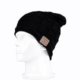 Onedayshop Bluetooth Wireless Knitted Beanie Built-in Stereo Speaker for listening music Hands Free Call Answer Hat (black1)