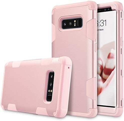 UrbanDrama Case for Galaxy Note 8, Shockproof Bumper Anti Slip 3 in 1 Hybrid Hard PC Soft Silicone Full-Body Protective Case Compatible for Samsung Galaxy Note 8, Rose Gold