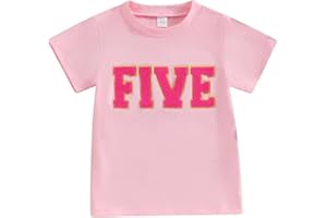 Toddler Baby Girls Birthday Shirt 2nd 3rd 4th Birthday Tshirt Two Three Four Bday Party Outfits Embroidery Tee Tops