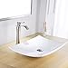 BWE Vessel Sink Faucet Brushed Nickel Single Hole Commercial Waterfall Bathroom Faucet with Pop Up Drain Without Overflow and Supply Line Modern Tall Faucet Bath Sink Lavatory Mixer Water Tap