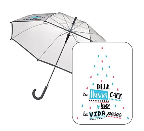 Sencillo paraguas con frases estampadas.