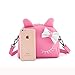 Pinky Family Cute Cat Ear Girls Handbags Candy Color Toddler Crossbody Bags PU Leather Shoulder Bags (pink)