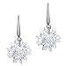 Jewelry 18k White Gold Plated Spark Sharp Cubic Zirconia Hook Earrings Crystal Earrings for Women Casual Earrings for Teen Girls Silver Hoop Earrings Nickel Free Fashion Jewelry Earrings ML014