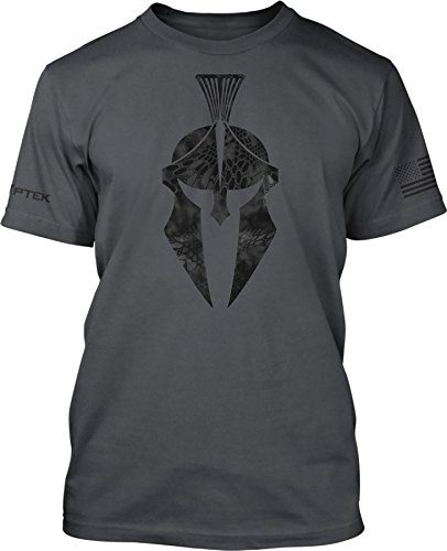 Kryptek Tactical Battlefield to Back Country Street Wear T-Shirts (Spartan Helmet Typhon, XL)