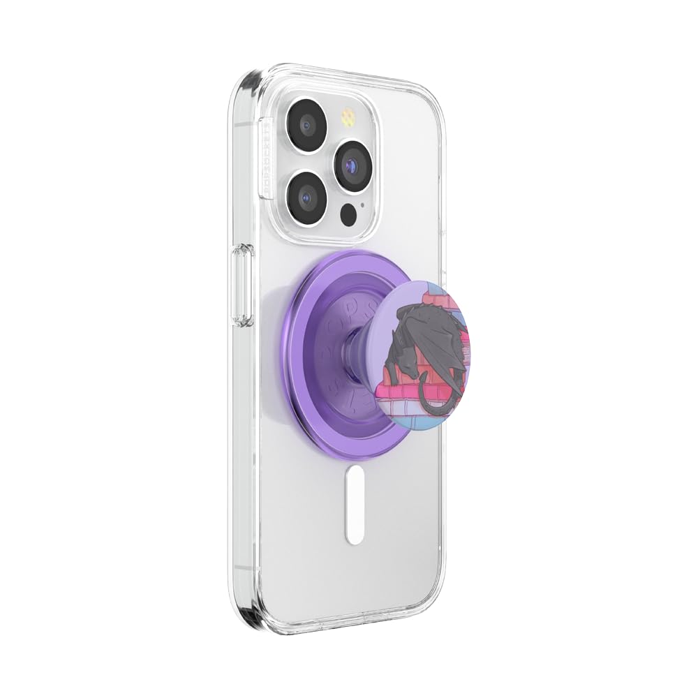 PopSockets Phone Grip for MagSafe with Kickstand, Magnetic Stand, Swappable Top, Secure Hold for iPhone MagSafe Cases, Phone & Tablet Grip, Halloween PopSocket – Curled Up with a Good Book