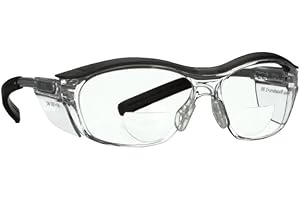 3M Reader Safety Glasses, 2.0 Diopter, Black Frame, Clear Lens