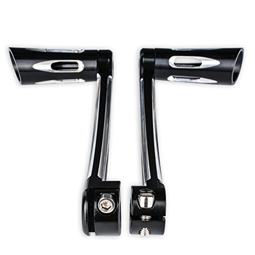 TUINCYN Motorcycle CNC Deep Cut Heel Toe Levers with Front Rear Shift Levers Shifter Pegs Black Chrome for Harley Touring FLT FLH 1997-2017