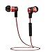 Wireless Bluetooth Sport Earphone Gift With a Charging Cable,Noise Cancelling Sweatproof Earbuds Magnetic Earphones with Mic and Lifetime Sweatproof Guarantee,Tuscom (Red)