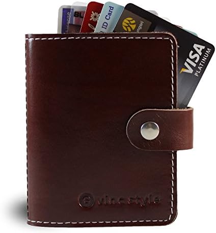 Gvinc Style Leather Business Card Case [100% Cow Leather] [Vermouth Card Holder Style] - Color Wine red