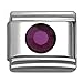 Italian Charms Round Birthstone by Month 9 mm Stainless Steel Bracelet Link (February)