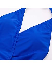 GRACE KARIN Halter Traje de baño de una pieza con control de vientre a rayas para dama