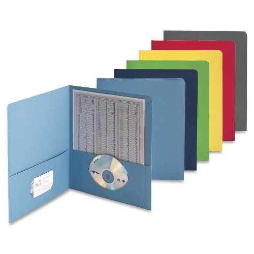 Smead 87850 Two-Pocket Folder Textured Heavyweight Paper Assorted 25/Box