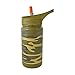 Eco Vessel Frost Kids TriMax Vacuum Insulated Stainless Steel Water Bottle with Flip Straw top - 13 Ounce - Green Camouflage
