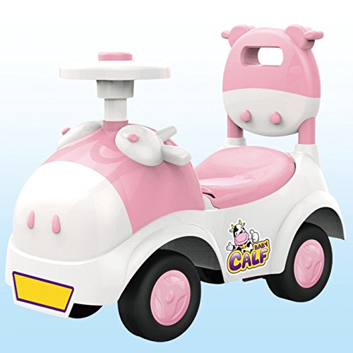 POCO DIVO Baby Calf 3-in-1 Walker Low-seat Ride On Toy Sliding Car Pushing Cart with Sound - Pink