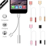 Youcoco Audio Adapter Cable 2 in 1 for Lighting to 3.5mm Earphone Headphone Audio Jack for Iphone (Black)