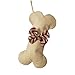 Beyond Your Thoughts New Linen Dog Bone Christmas Stockings for Pet Jute Natural Burlap Holidays-16 inches x 8 inches 1# Red Bowknot (1 Pack)