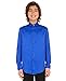 Calvin Klein Boys' Long Sleeve Sateen Dress Shirt, Button-down Style With Buttoned Cuffs & Shirttail Hem, Dark Blue, 18