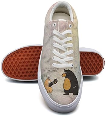 I Will Fight You With My Bear Hand Colorful Men's Fashion Sneakers Lace-up Lightweight Canvas Deck Shoes