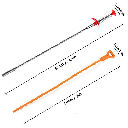 Drain Clog Remover Tool,Shower Drain Catcher 7 Pack Drain Hair Clog Remover Tool for sewer, toilet, kitchen, Sinks Tubs and Showers,Tube Drain Cleaning