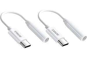 AVMAX USB C to 3.5mm Audio Headphone Adapter HiFi 2 Pack,Type c to Aux Female Cable for Phone 16 15 Plus Pro Max Pad, S24 S23