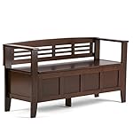 Simpli Home Adams Entryway Storage Bench, Medium Rustic Brown