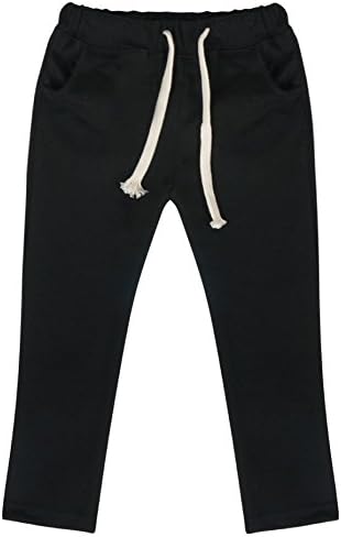 Baby Boys Girls Pants Kid Toddler Cotton Sweatpants Infant Sport Jogger (5T, Black)