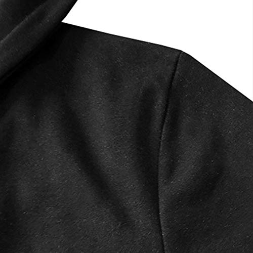 Clearance Forthery Men's Trench Coat with Hood Winter Warm Long Jacket Overcoat Cardigan(Black, US Size S = Tag M)
