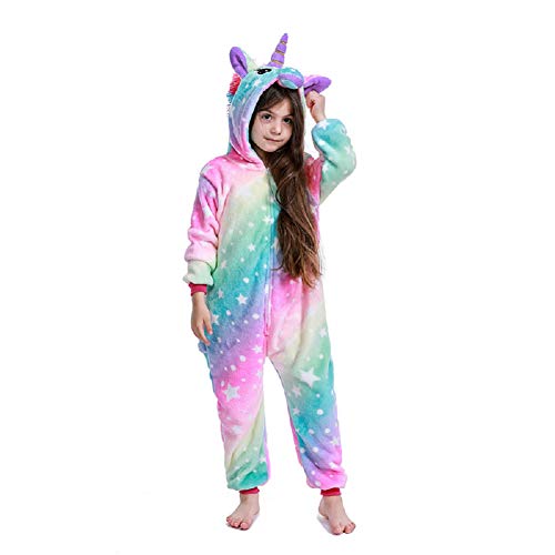 Kids Animal Onesies Colorful Galaxy Unicorn Cosplay Costumes Onesie  Halloween Sleepwear for Girls Boys (8-10 Y