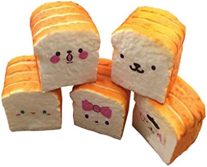 Random Expression Joy Jumbo Squishy Slice Toast Smile Face Phone Card Holder Hand Pad Fun Toy