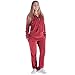 Leehanton Velour Tracksuit Womens 2 Pieces Outfits Set Zipper Hoodie and Sweatpants Solid Jogging Suits