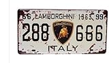 Lamborghini 288666 Italy Vintage Auto License Plate, Embossed Tag Size 6
