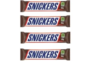 ARILON SNICKERS, Peanut Milk Chocolate Candy Bar, Full Size Bars1.07 oz each (4 full size bars)
