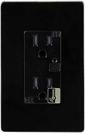 Enerwave ZW15R Z-Wave Smart Wireless Duplex Receptacle, 2 Wall Plates Free, 15A Tamper Resistant (TR) Outlet, NEUTRAL WIRING REQUIRED, Black