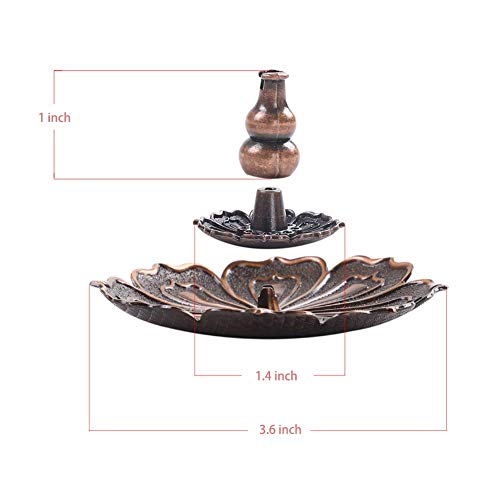 DK177 Brass Incense Sticks Holder Lotus Inscent Burner Disc for Resin Granular Powder Cone Coil Ash Catcher Cinnamon Organic Citronella