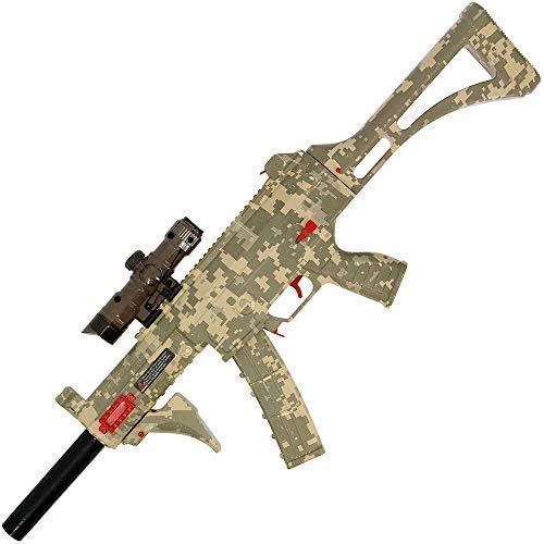 DNA NEW for 2019 GelSoft SMG Toy Water Bullet Blaster Rifle Full Auto Action Laser, Blue Torch and Removable Magazine. Great for Children and Adults. Safe Frangible Ammunition. USB Chargeable.