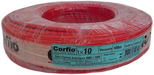 Cabo Flexível 10,0 mm Vermelho Corfio com 100 m