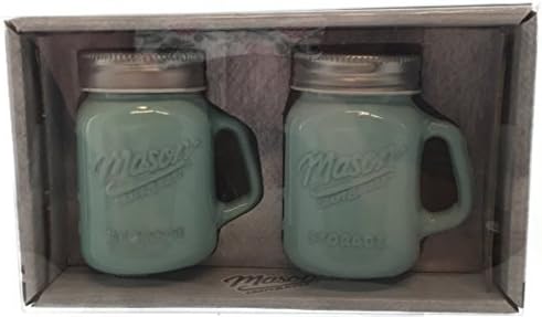 Mason Jar Salt and Pepper Shaker - Milk Glass Green by TTU