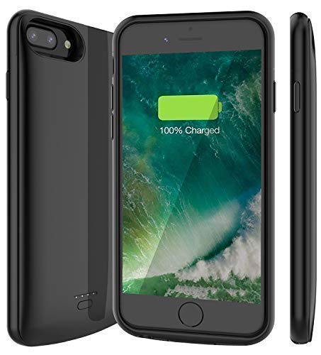 iPhone 7 Plus / 8 Plus Battery Case, Slim Charger Power Case Headphone Support with 5500mAh for iPhone 5.5-inch, Best Portable Smart External Protective Battery Case iBatrycas (Black)