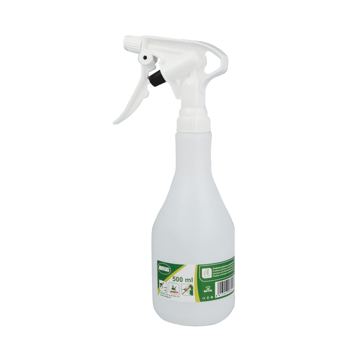 Amig Mod.2080 Sprayer for Chemicals 0.5 liters Fully hermetic, with adjustable head and springs in Stainless Steel Aisi 316, Polyethylene, White, 0