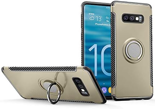 Hayder Galaxy S10e Case, Car Magnetic Stand Holder 360 Degree Adjustable Ring Kickstand Protection Cover (Gold)