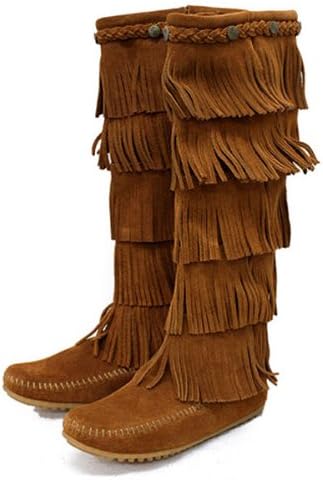 Amazon ミネトンカ 5 Layer Fringe Boot 5レイヤーフリンジブーツ 1652 Brown レディース Mt056 Minnetonka ミネトンカ ブーツ ブーティ