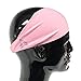 Temple Tape Headbands for Men and Women - Mens Sweatband & Sports Headband Moisture Wicking Workout Sweatbands for Running, Crossfit, Yoga and bike helmet friendly - Pink