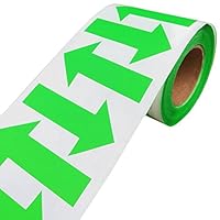 Green Arrow Stickers Labels, 2"×1.25" Arrow Shape Signs,Total 500PCS Per Roll