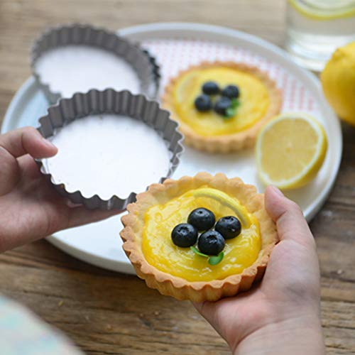 ake 4 Inch Mini Tart Pan Set of 6, NonStick Small Tart Mold Quiche Pans with Removable