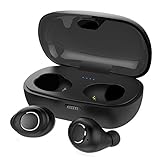 Wireless Earbuds, Kissral Bluetooth 5.0 True Wireless Earbuds HD Stereo Sound Easy Pairing Headphones with 500mAh Charging Case for iOS and Android - Black
